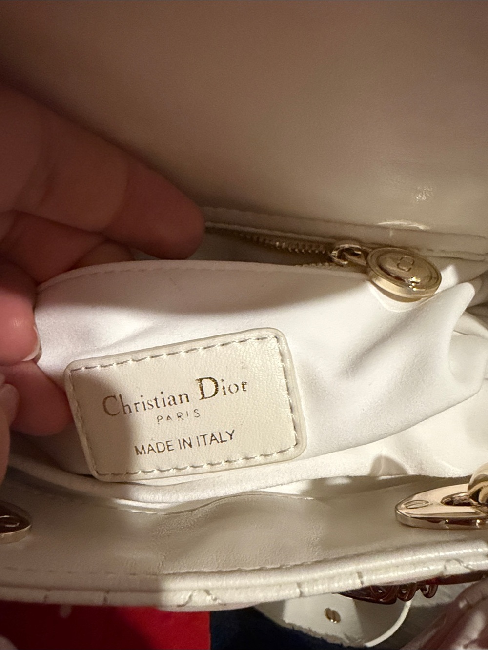 Dior Cream Quilted Mini Lady Bag with Gold Hardware - Picture 6 of 9